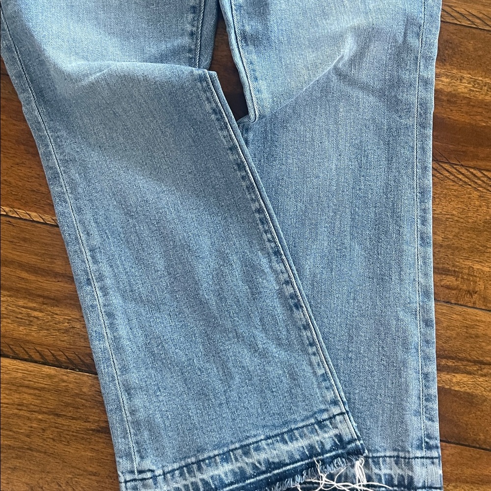 Loft Outlet flare crop blue distressed denim jeans size 29/8 - Picture 8 of 12